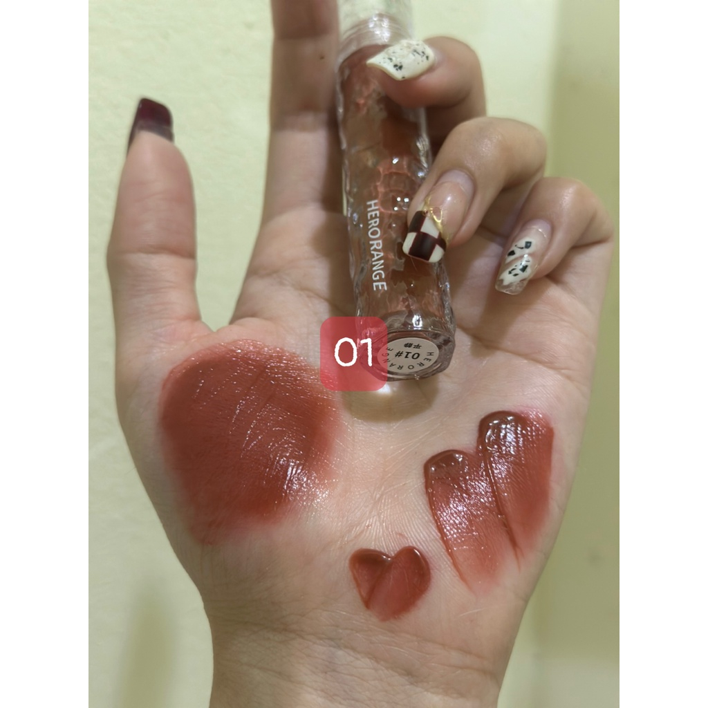 Son Tint Herorange Vỏ Tròn Vân Đá Nội Địa Trung Lì Cho Môi Căng Bóng Nhẹ Nhàng