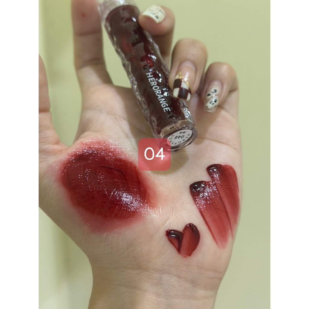 Son Tint Herorange Vỏ Tròn Vân Đá Nội Địa Trung Lì Cho Môi Căng Bóng Nhẹ Nhàng