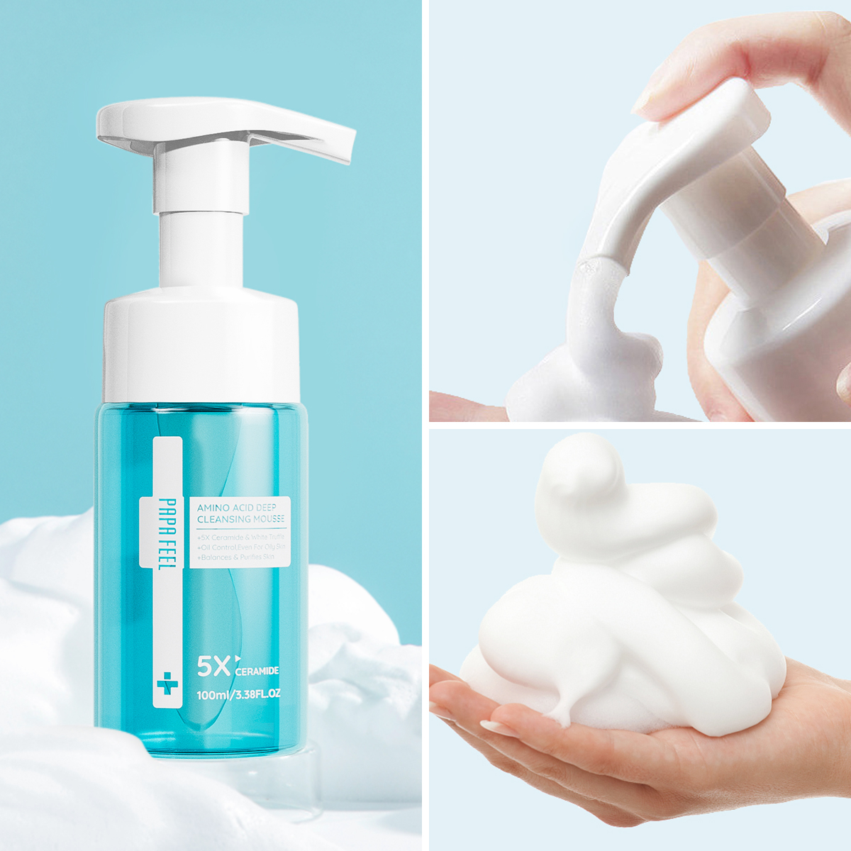 PAPA FEEL Sữa rửa mặt Amino Acid tạo bọt làm sạch sâu dành cho da nhạy cảm 100ml | BigBuy360 - bigbuy360.vn