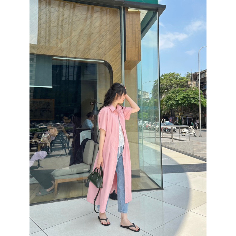 Nimi - Đầm sơ mi chiết eo nhẹ Signature shirts dress