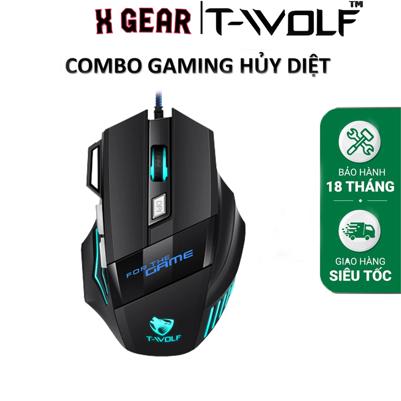 Chuột máy tính gaming T-WOLF M1,Chuột gaming chơi game hiệu năng cao,Đầm chắc thiết kế ôm tay-Độ Chính Xác Cao 8000DPI