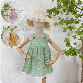 Váy đầm babydoll BEEMO 2 dây hoa nhí thiết kế cao cấp Beemo cho bé gái đi chơi đi học - BE7