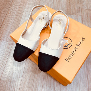Giày mũi tròn quai hậu- giày slingback vá mũi gót cao 3p siêu êm mềm