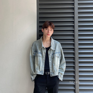Áo khoác denim form crop tenpo | áo khoác bò nam nữ