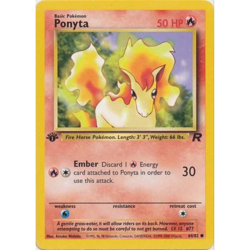 Thẻ Pokemon Ponyta - 64/82 - Common 1st EditionTeam Rocket 1st Edition Singles