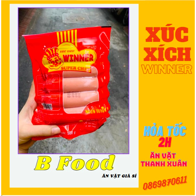 Xúc xích chiên Winner hãng CP chiên rán, thả lẩu tiện lợi