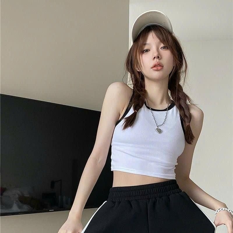 Áo ba lỗ viền, áo sát nách, áo croptop đi biển chất thun borip dày dặn co giãn tốt