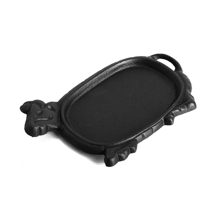 ****Chảo gang không dính làm bò né Vạn Lợi HÀNG CAO CẤP,chảo gang làm bò bít tết kèm đế lót gỗ chống dính  gia dụng Nari