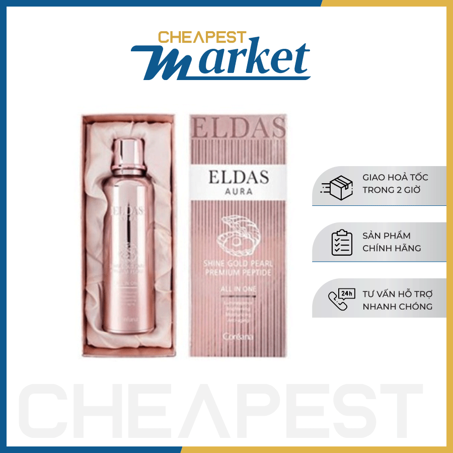 Tinh Chất Tế Bào Gốc Eldas Aura Shine Gold Pearl Premium Peptide All In One Coréana 100ml