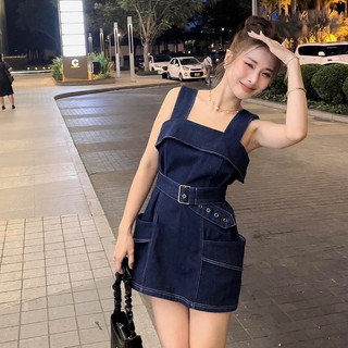 𝑳𝒂𝒗𝒊𝒚 𝑫𝒓𝒆𝒔𝒔 Đầm hai dây liền kèm thắt lưng trendy - TKCC Ashley Chuẩn L1