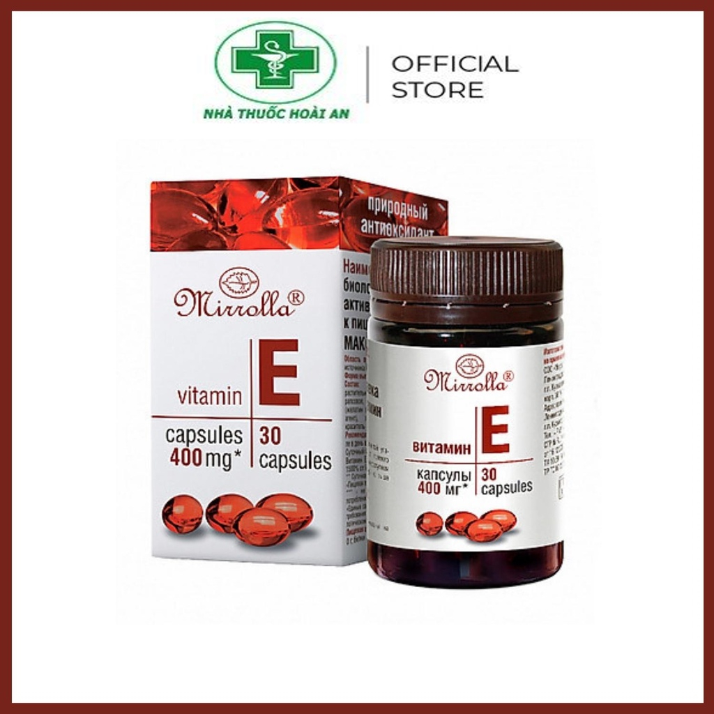 Vitamin E đỏ Nga Mirrolla 400mg (Sản phẩm chính hãng)