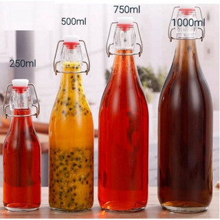 Chai thủy tinh tròn nắp gài 250ml 500ml 750ml 1000ml