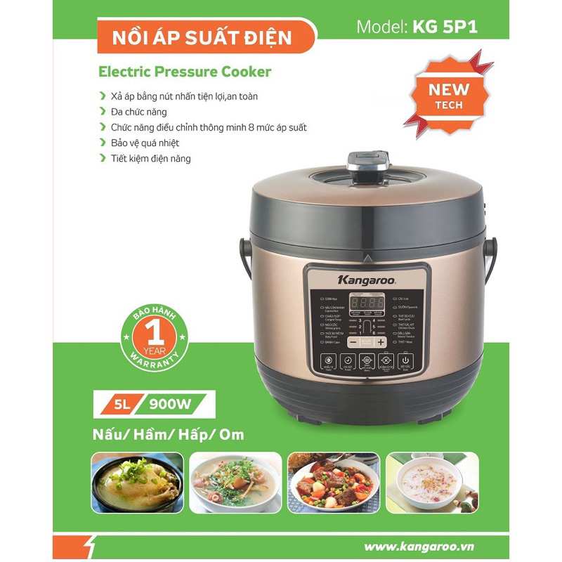 Van xả chính, van xả phụ và gioăng nồi áp suất Kangaroo KG5P1 và KG5P2