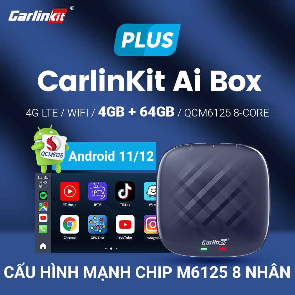 CARLINKIT Android Box TBOX PLUS 4GB – Biến Màn Hình Zin Theo Xe Thành Màn Hình Android, Ram 4GB Rom 64GB