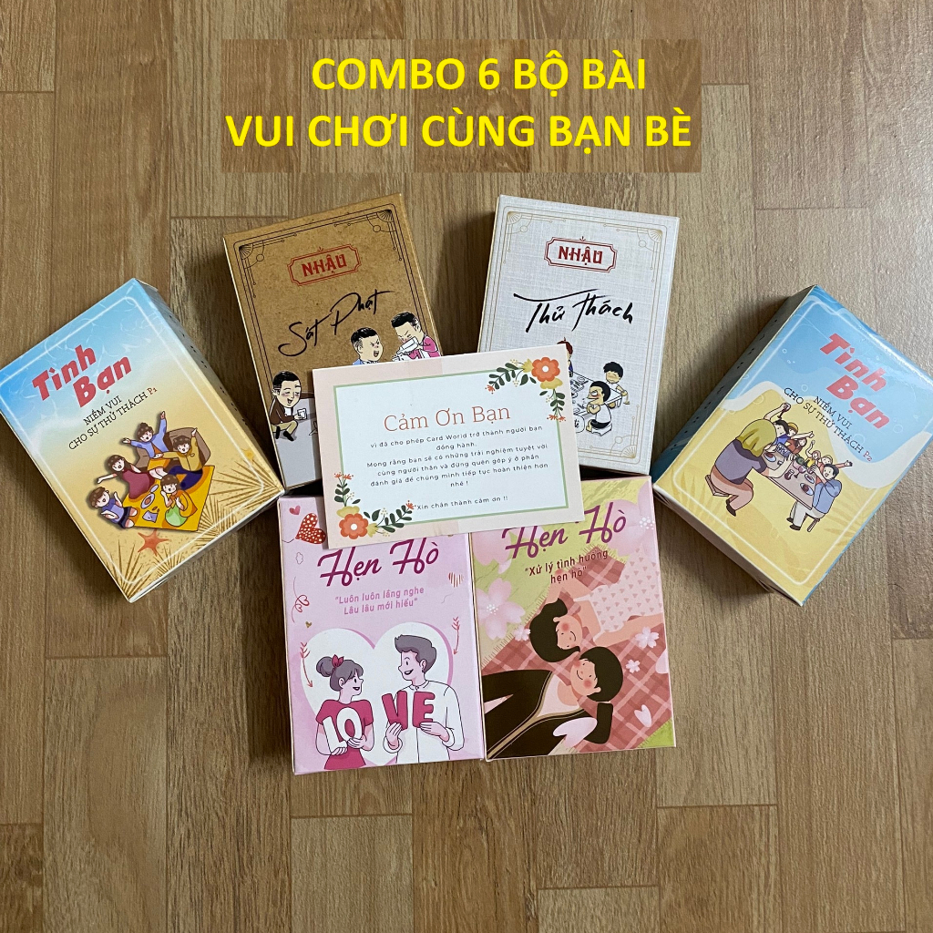 Combo 6 bộ bài sản phẩm Tình Yêu - Tình Bạn vui chơi cùng bạn bè