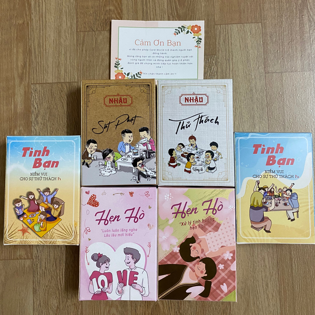 Combo 6 bộ bài sản phẩm Tình Yêu - Tình Bạn vui chơi cùng bạn bè