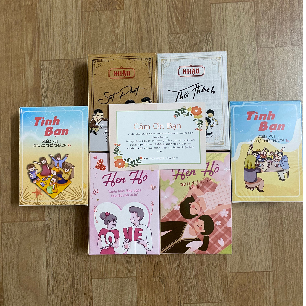 Combo 6 bộ bài sản phẩm Tình Yêu - Tình Bạn vui chơi cùng bạn bè