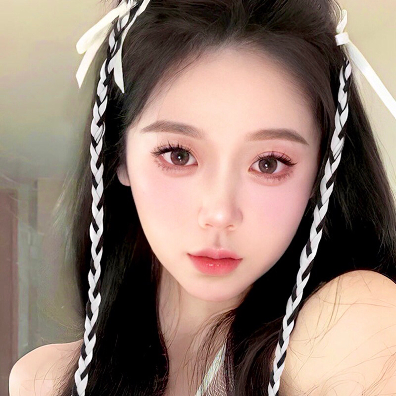 Sợi Kẹp Tóc Giả Thắt Nơ Ruy Băng Nhiều Màu Dễ Thương - X98