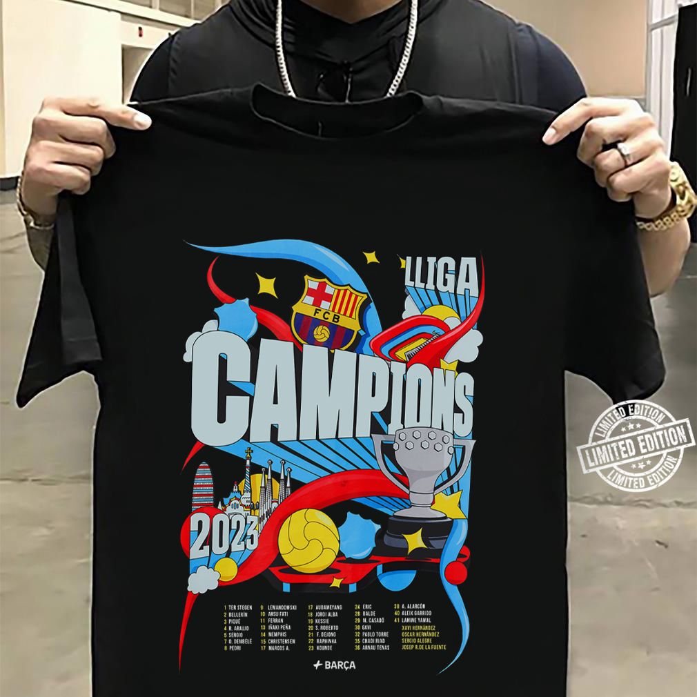 Áo bóng đá Barcelona vô địch Laliga 2023 - Áo thun COTTON in hình Câu lạc bộ bóng đá Barca cực đẹp
