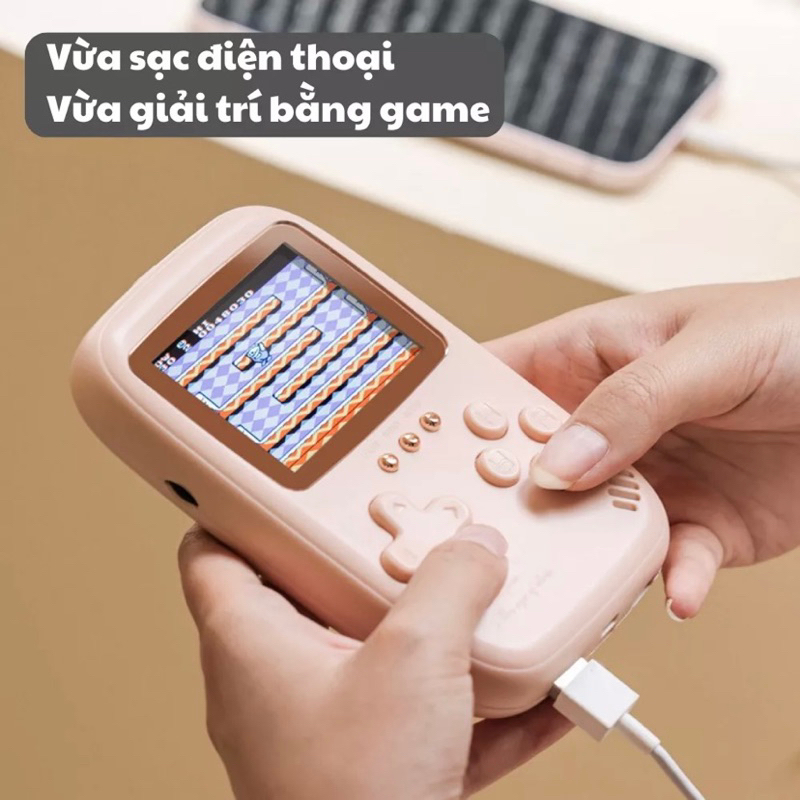 MÁY CHƠI GAME 500in1 KIÊM SẠC DỰ PHÒNG 10.000mAh dễ thương-Đồ Tiêu Dùng