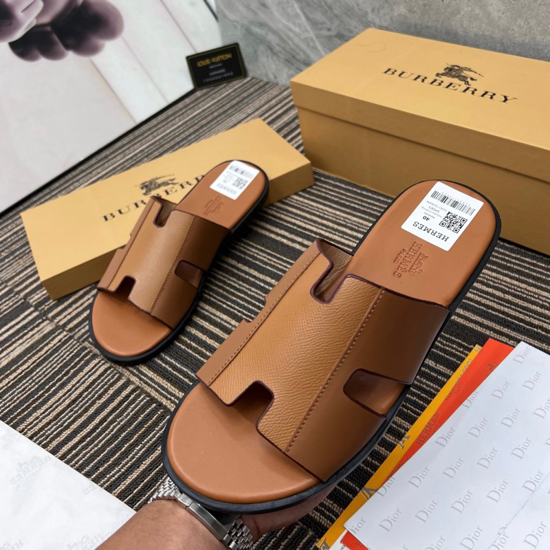 Dép lê nam HM quai da phối màu mới nhất 2023