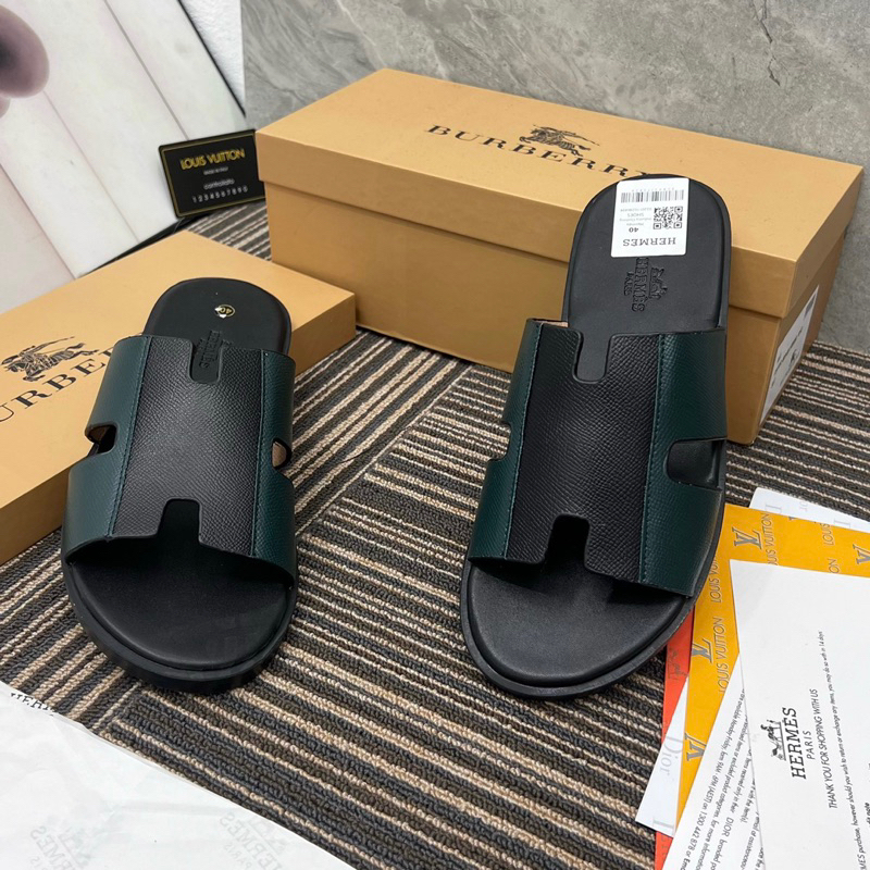 Dép lê nam HM quai da phối màu mới nhất 2023