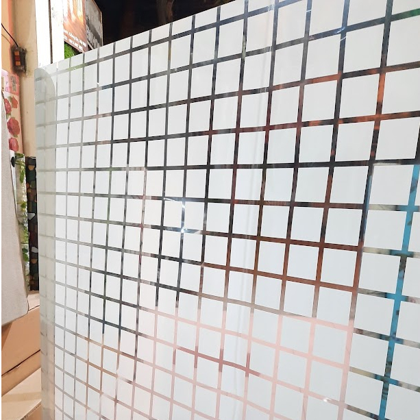 Giấy Dán Kính Kẻ Ô, Decal Dán Kính Trang Trí Chống Nắng, Che Mờ