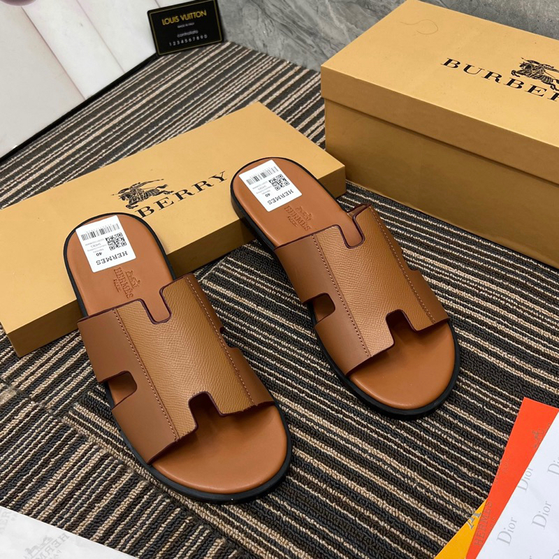 Dép lê nam HM quai da phối màu mới nhất 2023