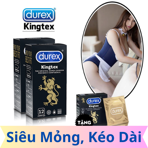 Bao cao su Durex Kingtex 12 Bao size 49mm, ôm sát va chạm chân thật -