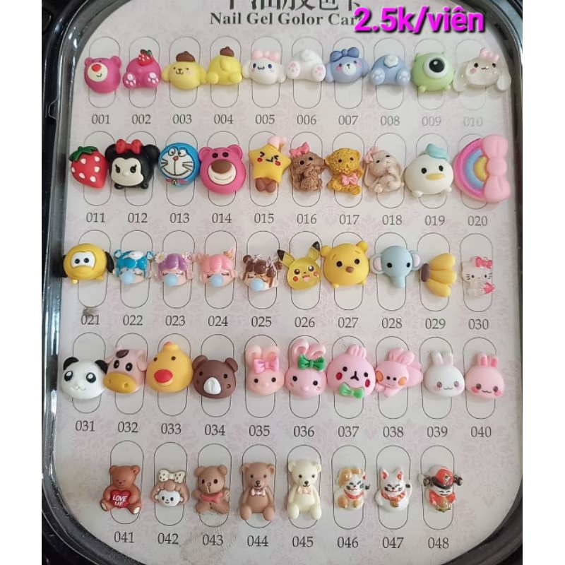 Lẻ viên-CHarm hoạt hình dễ thương trang trí móng nail,ốp lưng điện thoại,cốc nước