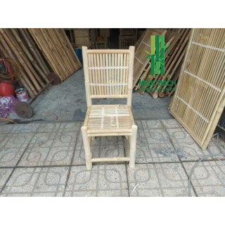 Ghế tre lưng tựa đan dây mây - chữ thọ