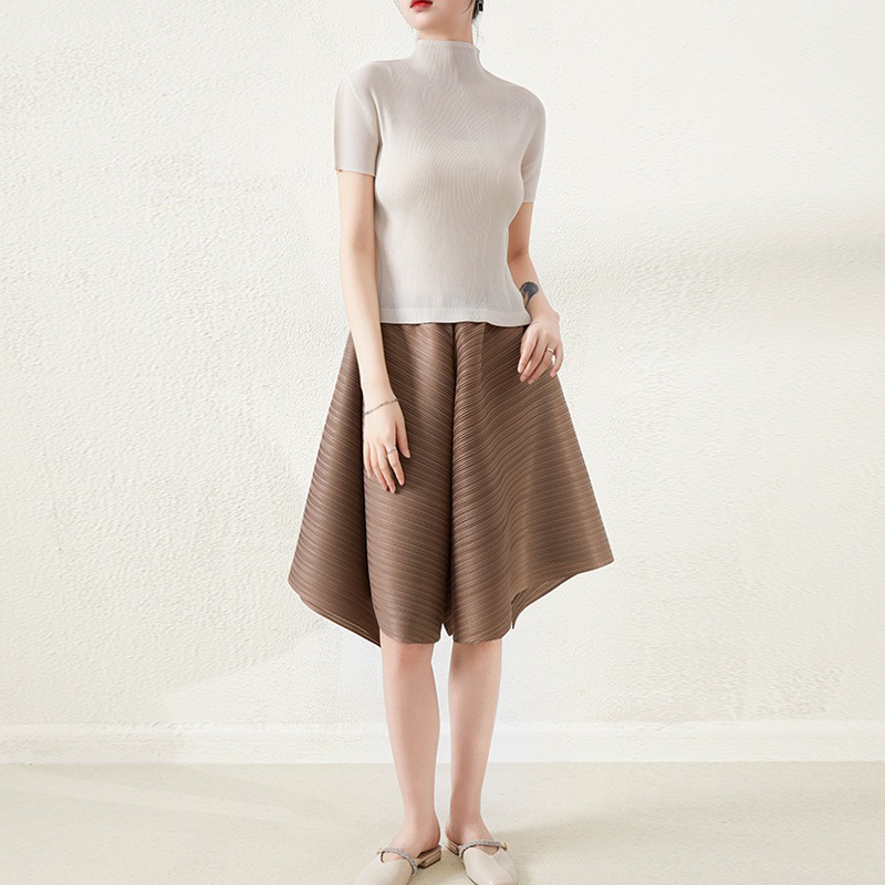 Quần short váy ống rộng, chất liệu lò xo - Quần đùi ngang gối freesize 90kg