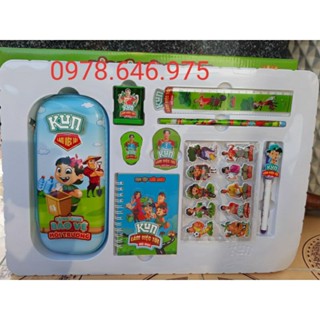 Bộ đồ dùng học tập gồm set gồm 9 món cao cấp- Hàng khuyến mãi từ sữa Kun