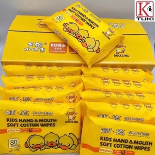 THÙNG KHĂN ƯỚT CON VỊT VÀNG ( 1 thùng 10 GÓI ) , 80 TỜ