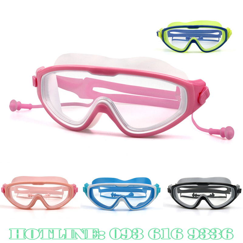 Kính bơi trẻ em và người lớn silicon cao cấp chống nước màu sắc đáng yêu, chống đọng hơi sương