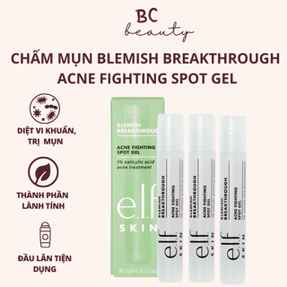 Chấm mụn e.l.f blemish breakthrough fighting spot gel | giảm sưng tấy, đẩy cồi mụn với tinh chất lô hội, tràm trà