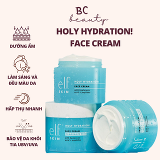 Kem dưỡng ẩm e.l.f holy hydration face cream | nuôi dưỡng, cấp ẩm, làm đều màu da lọ 50g