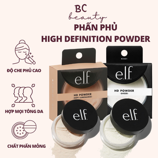 Phấn Phủ Kiềm Dầu  e.l.f High Definition Powder | Tự Nhiên, Làm Mờ Lỗ Chân Lông, Cho Lớp Nền Mịn Màng Cả Ngày Dài