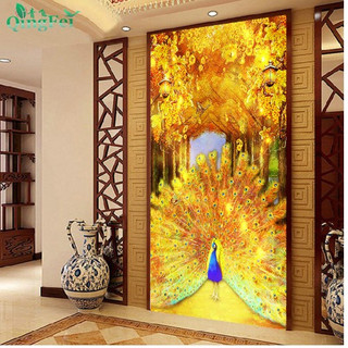 Tranh thêu chữ thập công vàng e99 kt 50x90 cm thêu kín