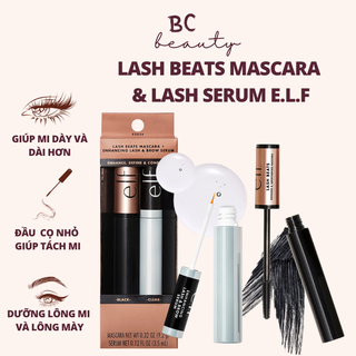 Bộ đôi mascara và dưỡng mi lash beats mascara & lash serum bundle | làm dài mi, dưỡng mi (mascara 9.2g & serum 3.5ml
