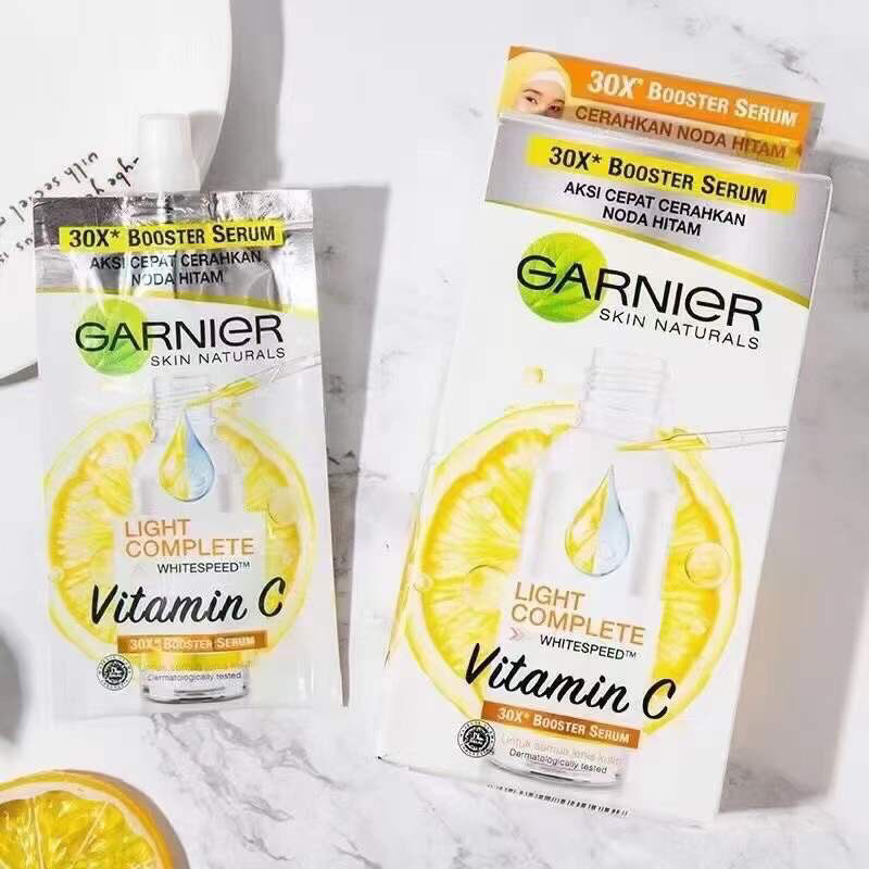 Tinh chất serum vitamin c garnier trắng hồng da mờ thâm dạng gói