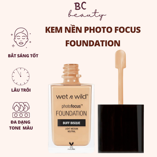 Kem Nền Lâu Trôi Wet N Wild Photo Focus Foundation | Cho Lớp Nền Tự Nhiên, Mịn Màng, Hoàn Hảo (2 Dòng Matte Và Dewy)