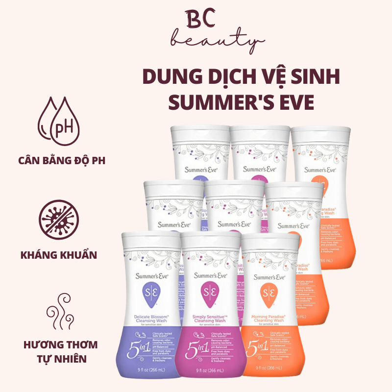Dung Dịch Vệ Sinh Vùng Kín Summer's Eve Cleansing Wash | Làm Sạch, Khử Mùi, Dưỡng Ẩm, Cân Bằng Độ pH Cô Bé (Chai ml)