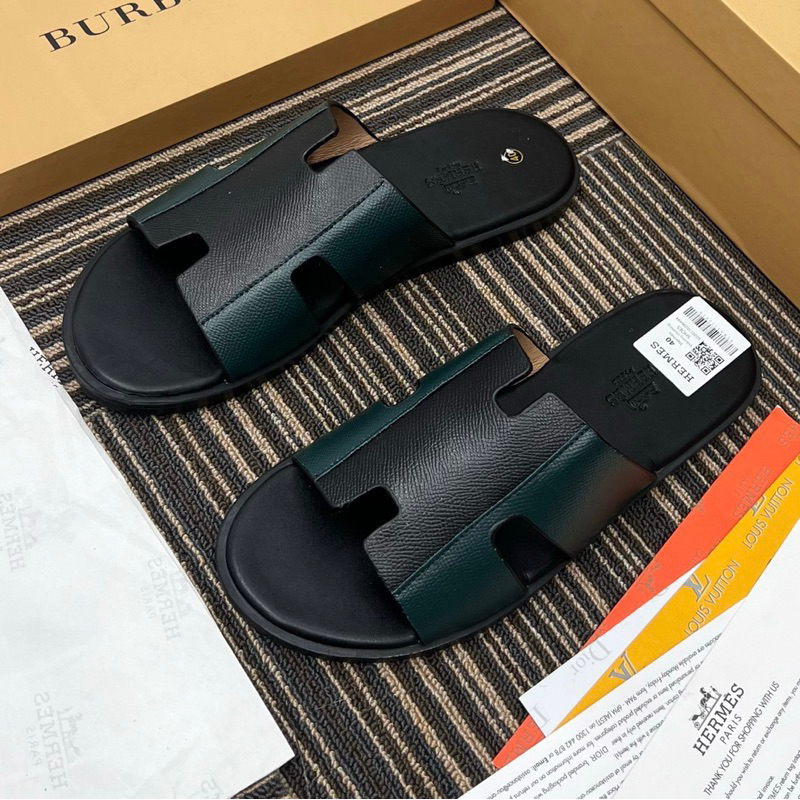 Dép lê nam HM quai da phối màu mới nhất 2023