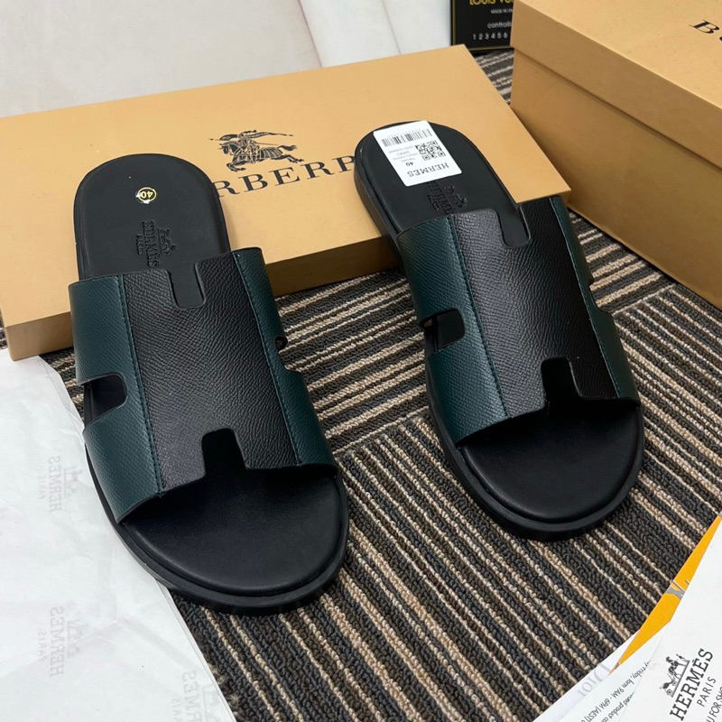 Dép lê nam HM quai da phối màu mới nhất 2023