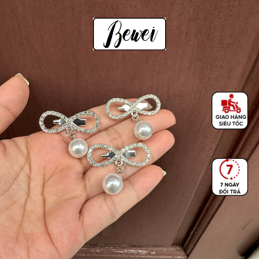 Ghim cài áo hình nơ đính đá nhân tạo thời trang cho nữ