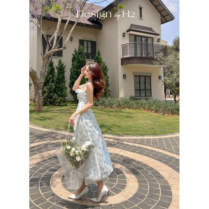 Đầm xoè voan hoa có lót và bra ngực TRIPBLE T DRESS - Free size - 66HD