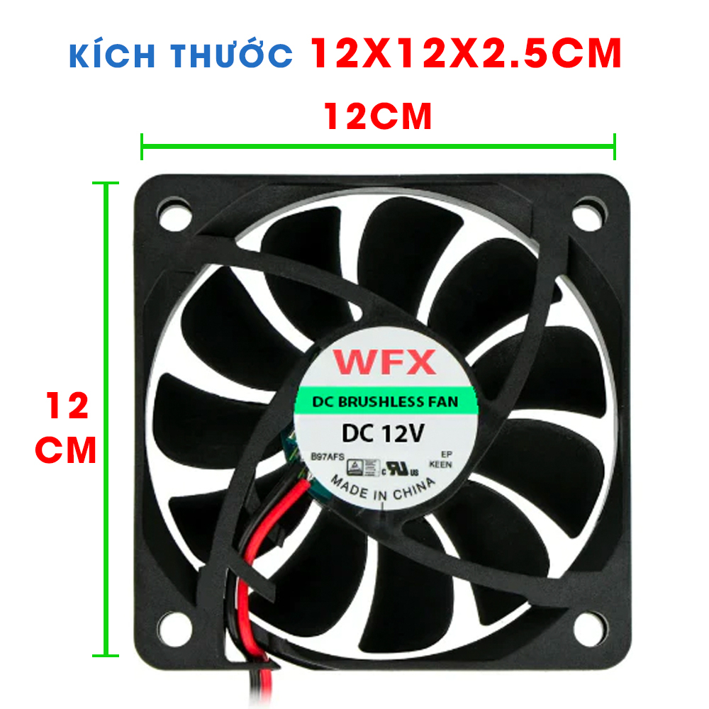 Quạt Tản Nhiệt 12V 4x4, 6x6, 8x8, 12x12CM, Quạt làm mát 12V đủ loại hàng chính hãng