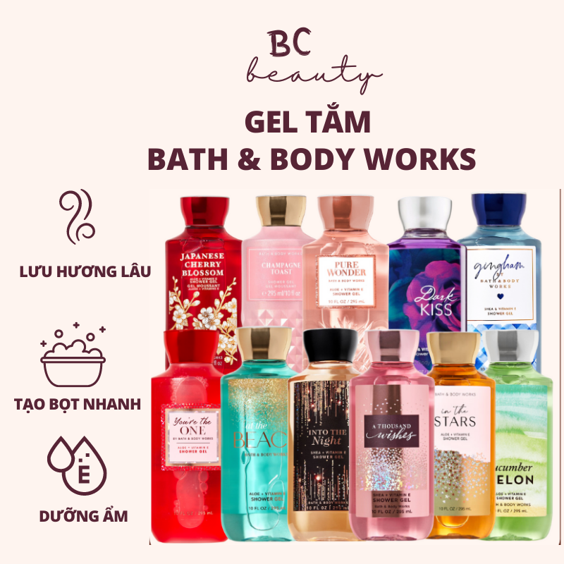 Sữa Tắm Nước Hoa Bath And Body Works | Thơm Lâu, Cấp Ẩm Cho Da, Đa Dạng Mùi Hương, 100% Chính Hãng (Chai 295ml)