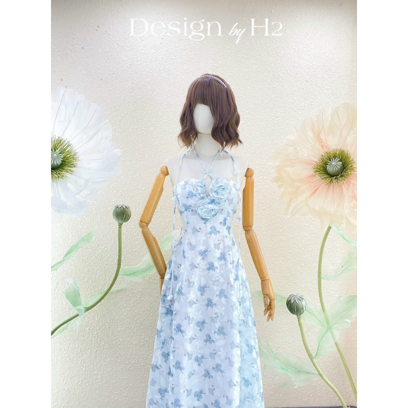 Đầm xoè voan hoa có lót và bra ngực TRIPBLE T DRESS - Free size - 66HD